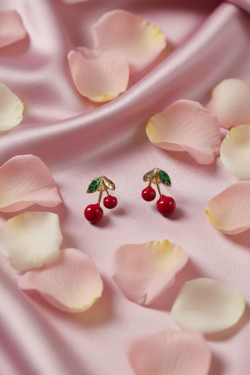 14K RED CHERRY STUD EARRING X001105431