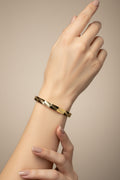 14K DUAL TEXTURE DIAMOND CUT BANGLE BRACELET 6N-62MM CH-11700079