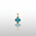 14K TURQUOISE CLOVER PENDANT 12N GS-21740014