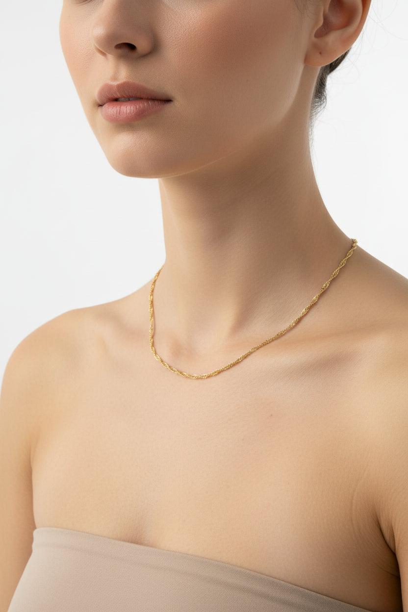 14K 18IN TWISTED CHAIN NECKLACE LCC-27890013