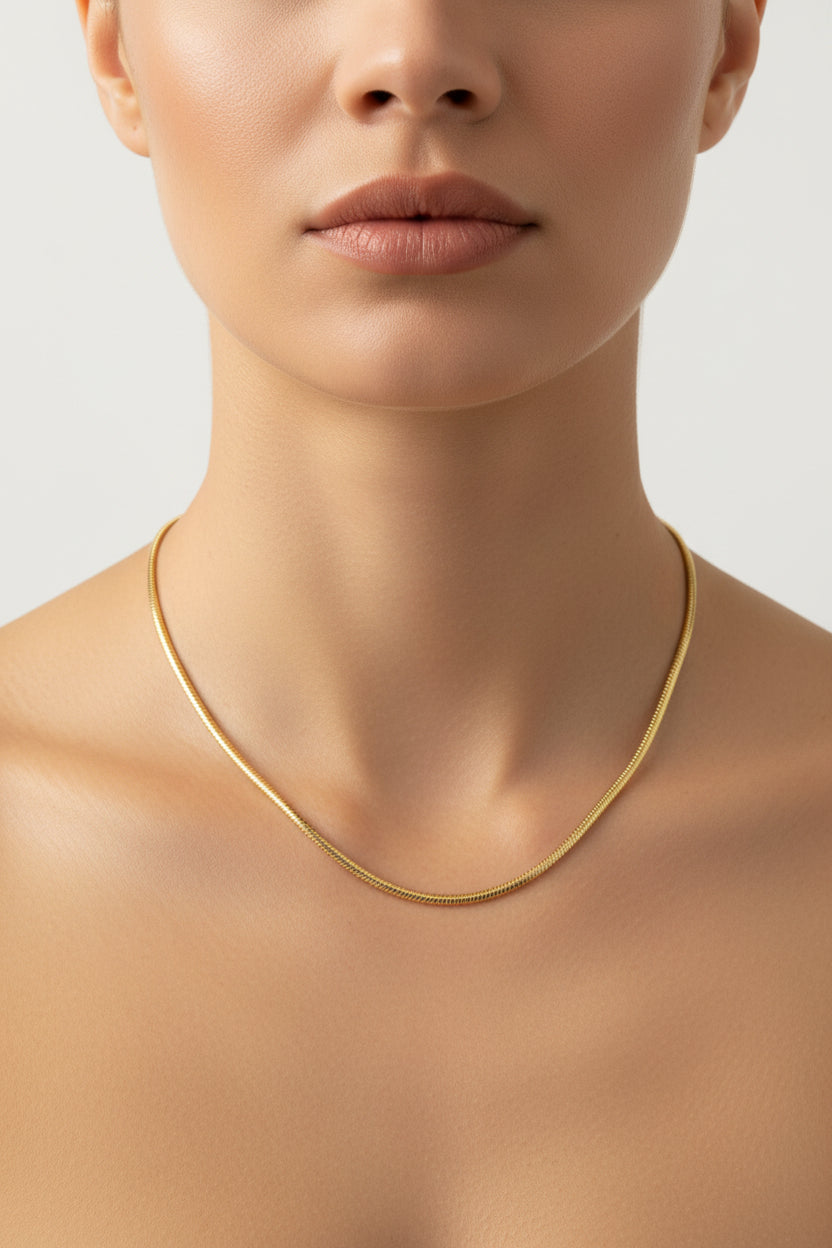 14K ROUND SNAKE Necklace 2N-45CM+5CM LCC-28240080