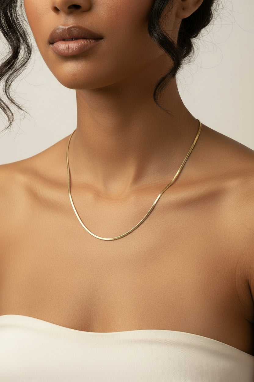 14K 24IN SQUARE SNAKE CHAIN NECKLACE X001069725
