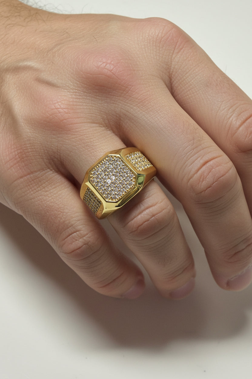 14 CLEAR SQUARE MENS RING UM