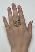 14K CLEAR SWIRL SPLIT RING