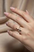 14K CLEAR CROSS RING X000888010