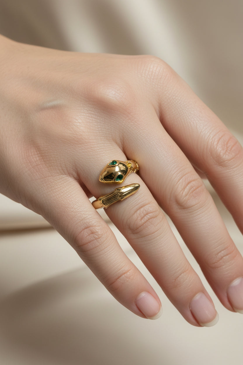 14K SNAKE BYPASS WRAP OPEN RING HT1228A