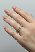 14K CLEAR DOUBLE WAVE RING GJ-10510006
