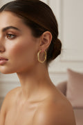 14K DOUBLE HEXAGON HOOP R-35770001