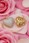 14K CLEAR ICED OUT DOUBLE SIDED PENDANT