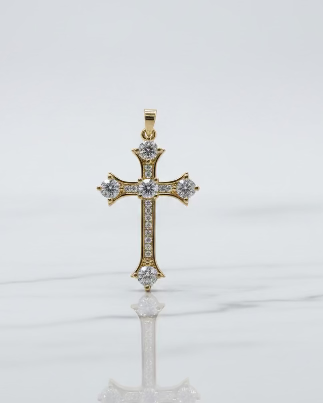 14K CLEAR CROSS PENDANT