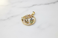 14K MULTI COLOR BUTTERFLIES CIRCLE PENDANT