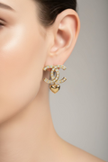 14K INSP CC HEART DANGLE STUD EARRING RQ336