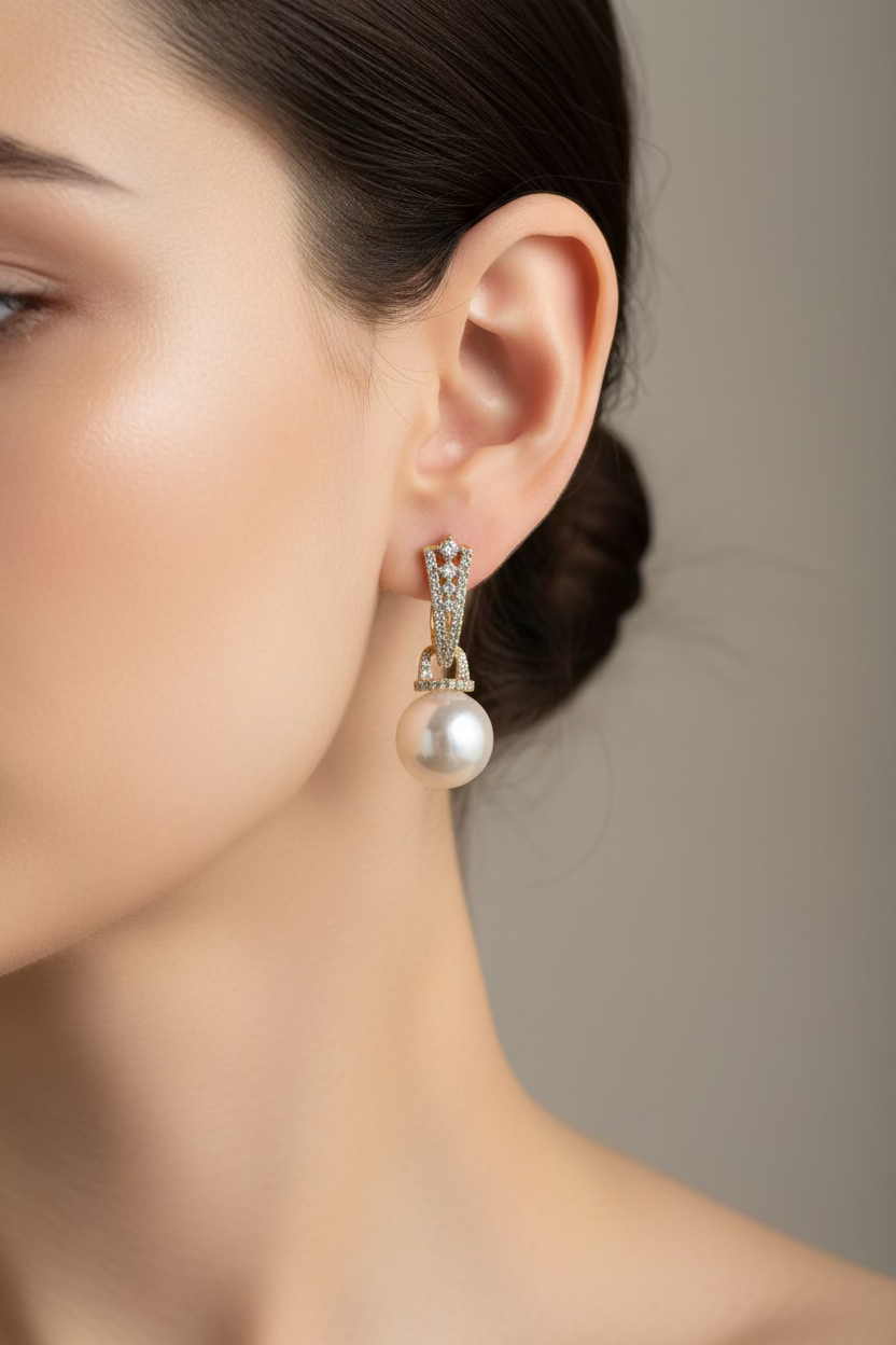 14K MERMAID PEARL DANGLE EARRING X001089142