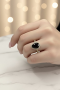 14K BLACK DROP SHAPE RING X001225634
