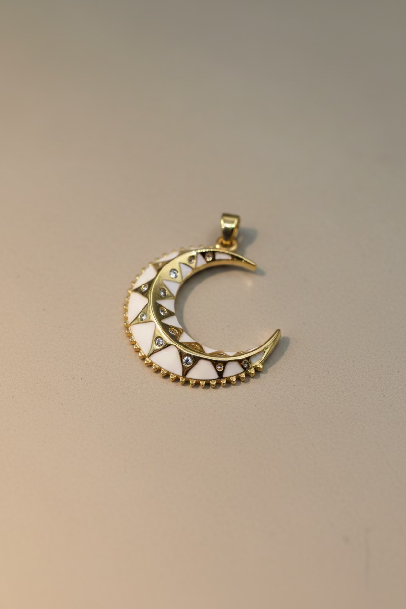 14K MOON PENDANT