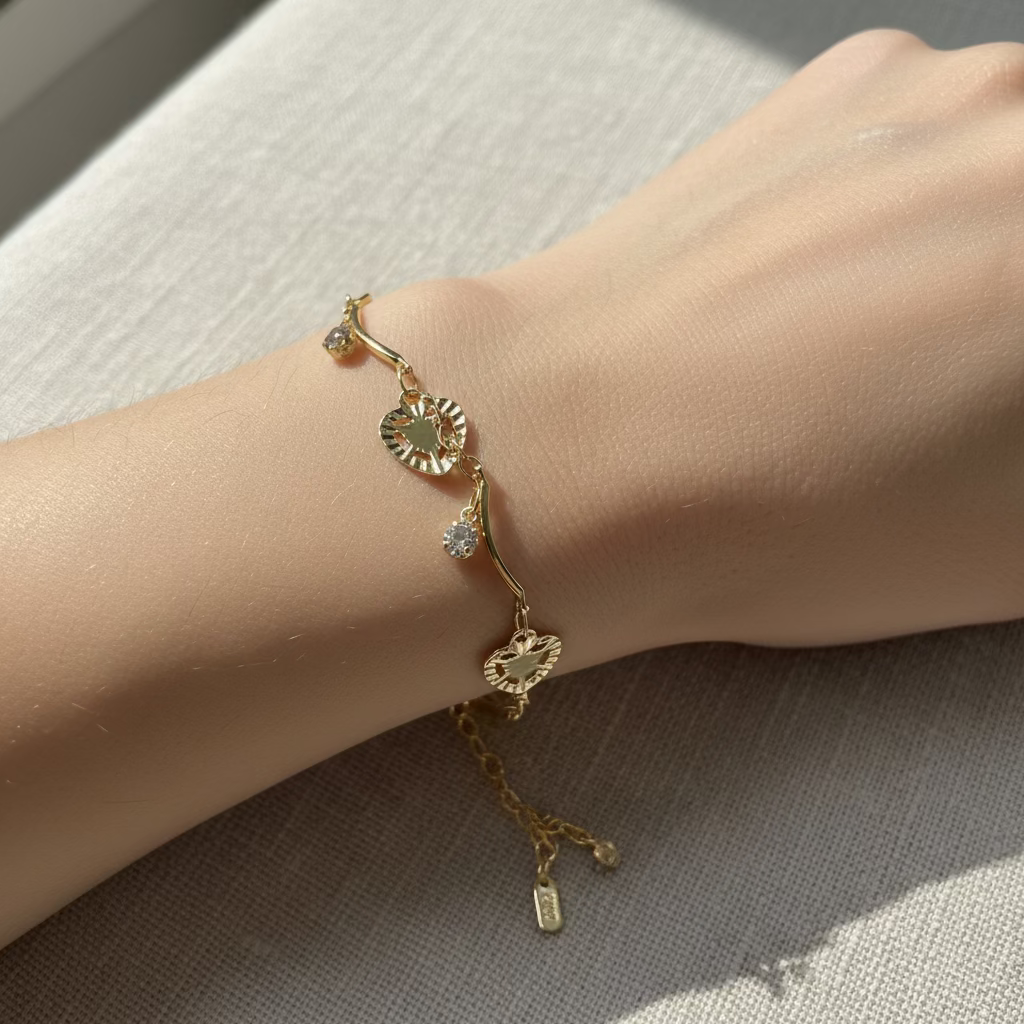 14K HEART CHARM BRACELET TH-02480002
