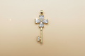 14K CLEAR FLOWER KEY PENDANT