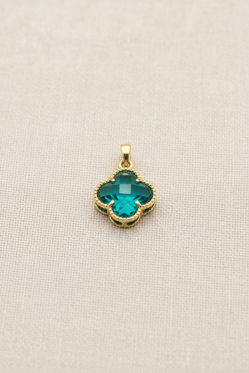 14K GREEN CLOVER PENDANT