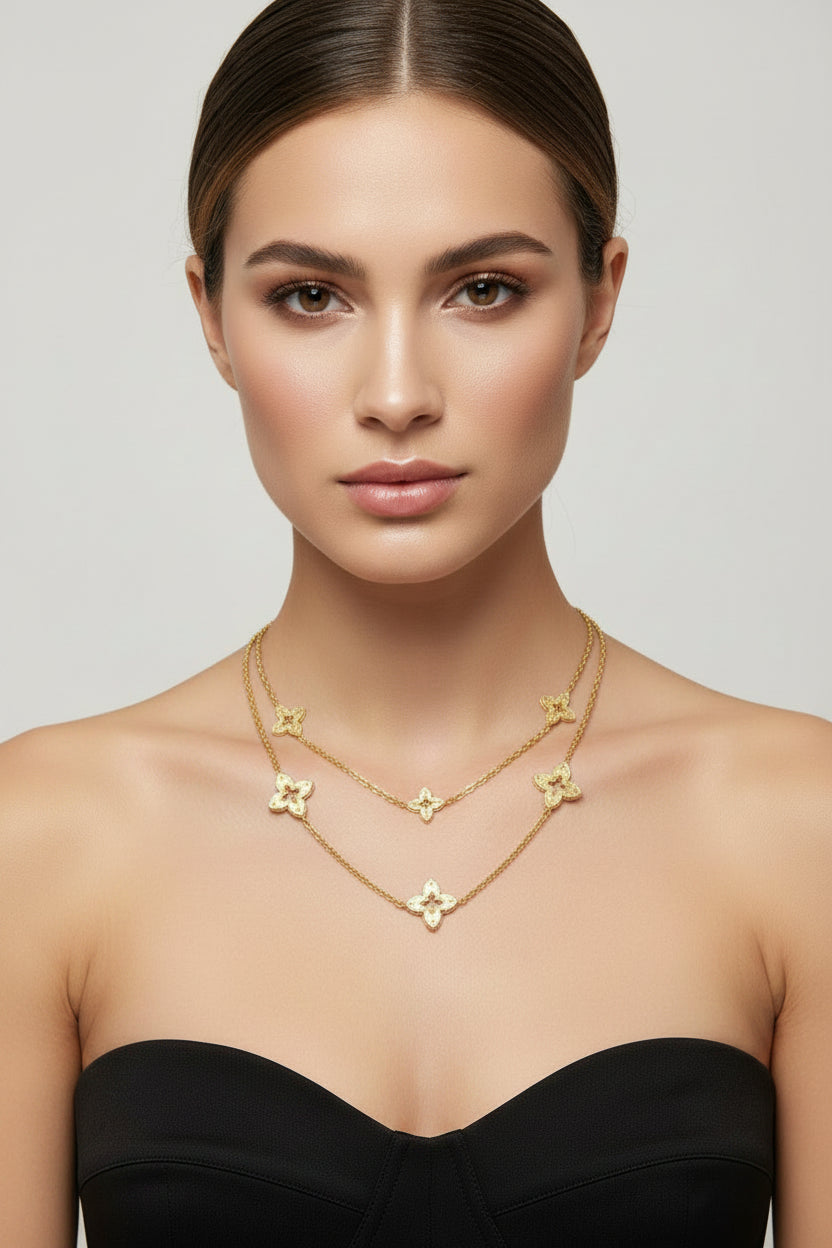 14K LV INSP QUATREFOIL LONG NECKLACE  Um621008P772L