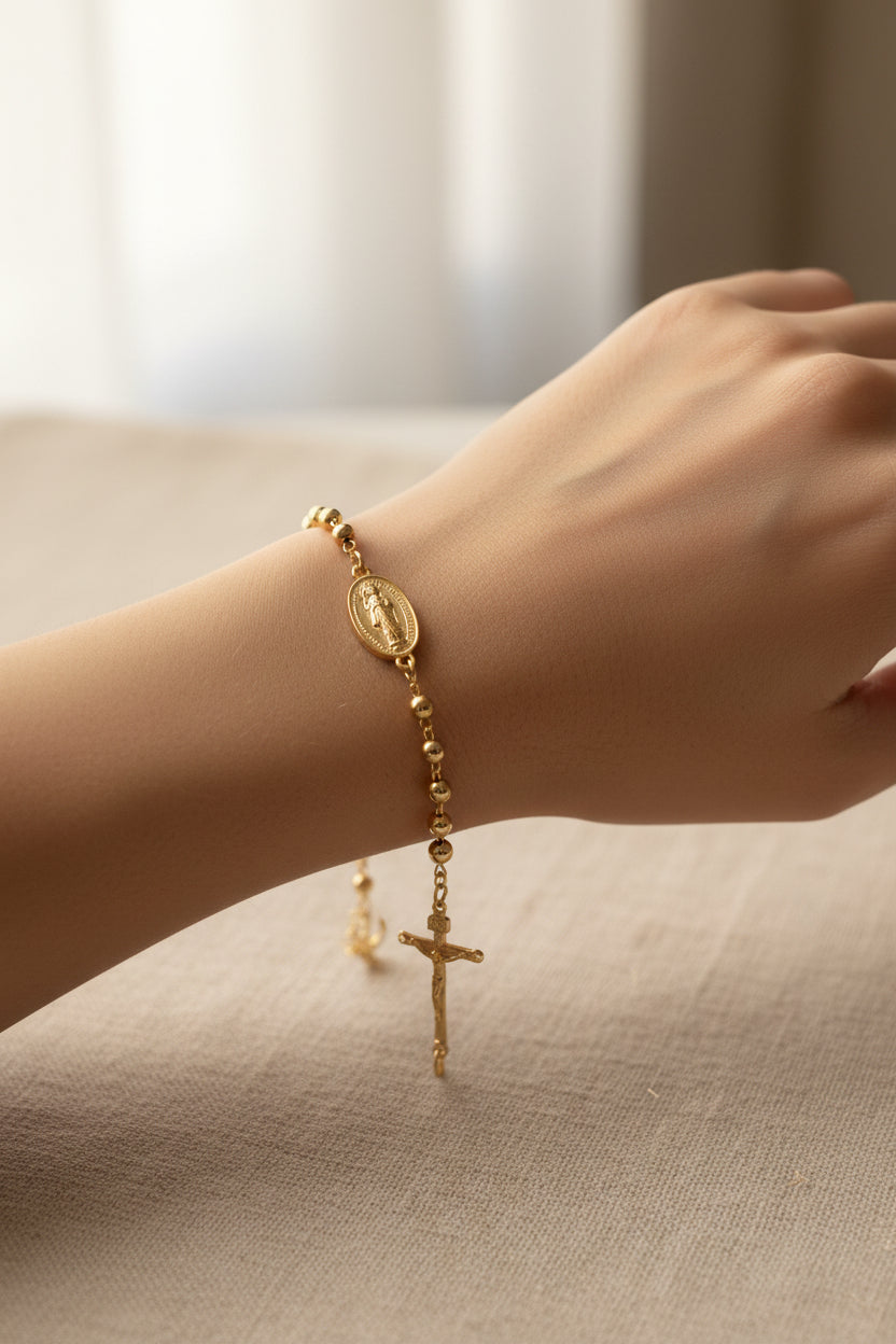 14K ST. JUDAH ROSARY BRACELET CS-18670001