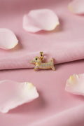 14K CLEAR WEINER DOG PENDANT