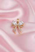 14K CLEAR BOW PENDANT