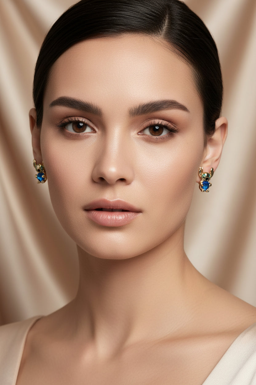 14K BLUE STITCH EARRINGS