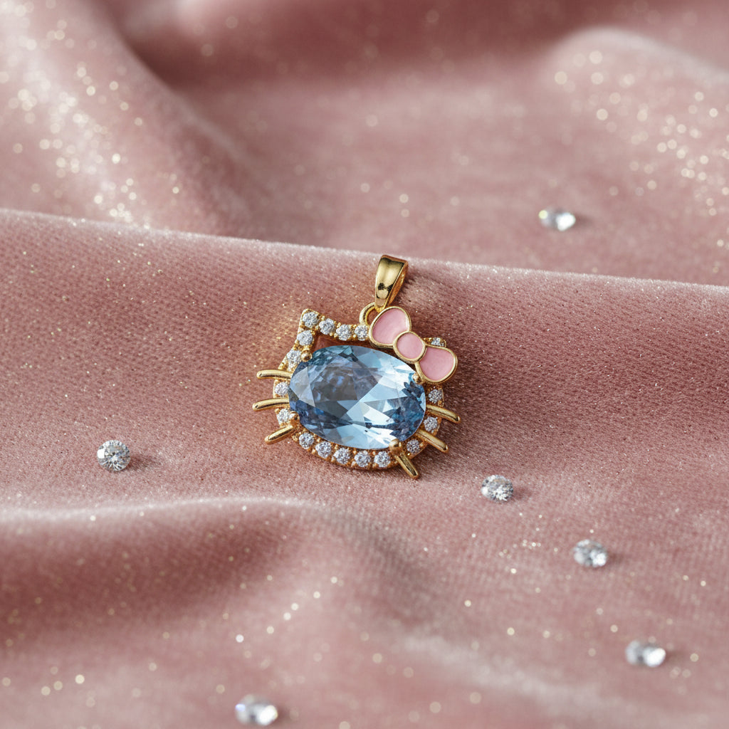 14K CLEAR HELLO KITTY INSP PENDANT