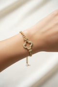 14K CLOVER CUBAN LINK BRACELET RQ347