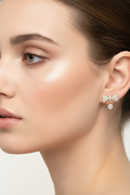 14K HEART BOW STUD EARRING RQ348