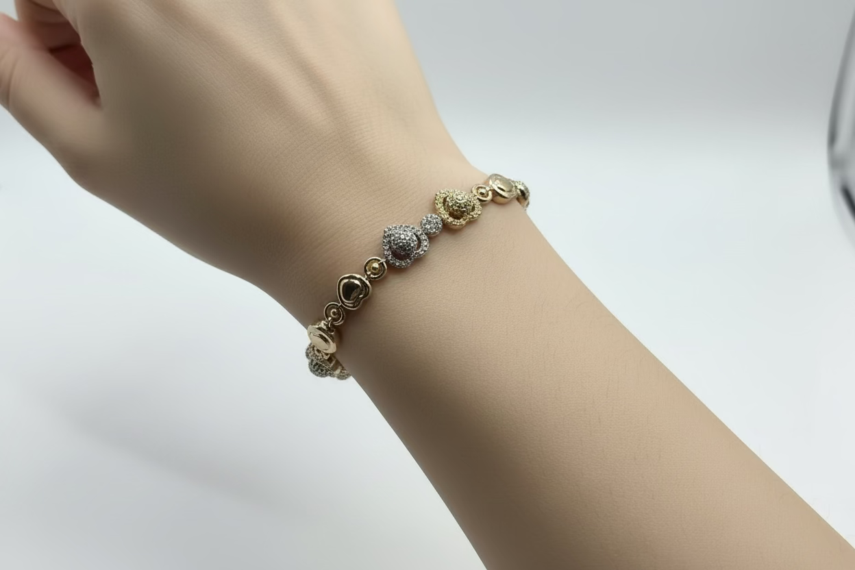 TRI-COLOR HEART BRACELET X001125286