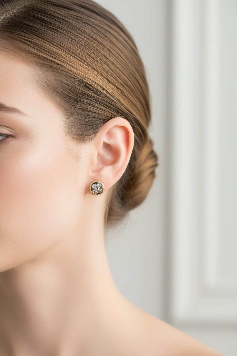 14K CLEAR CC INSP STUD EARRING SY1359A