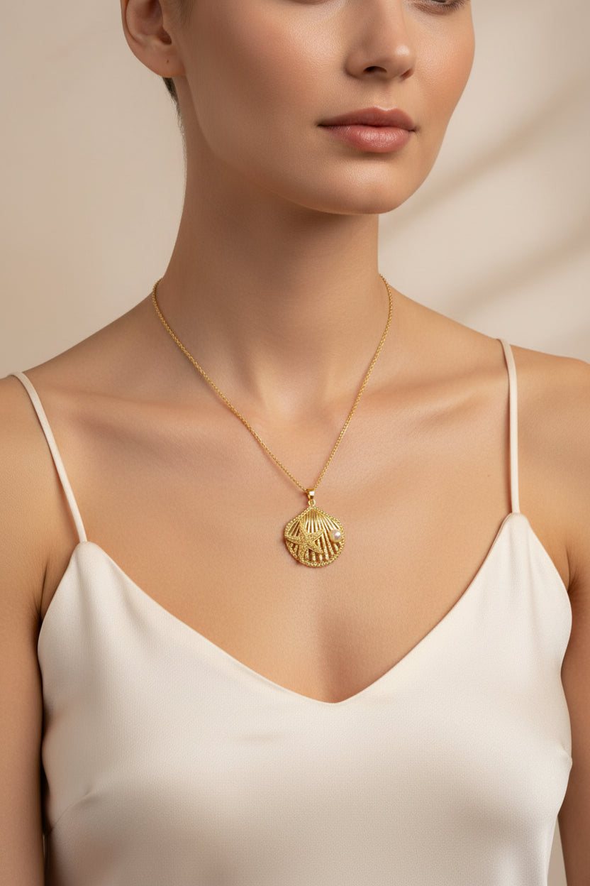 14K PEARL SEA SHELL PENDANT UM660058P879