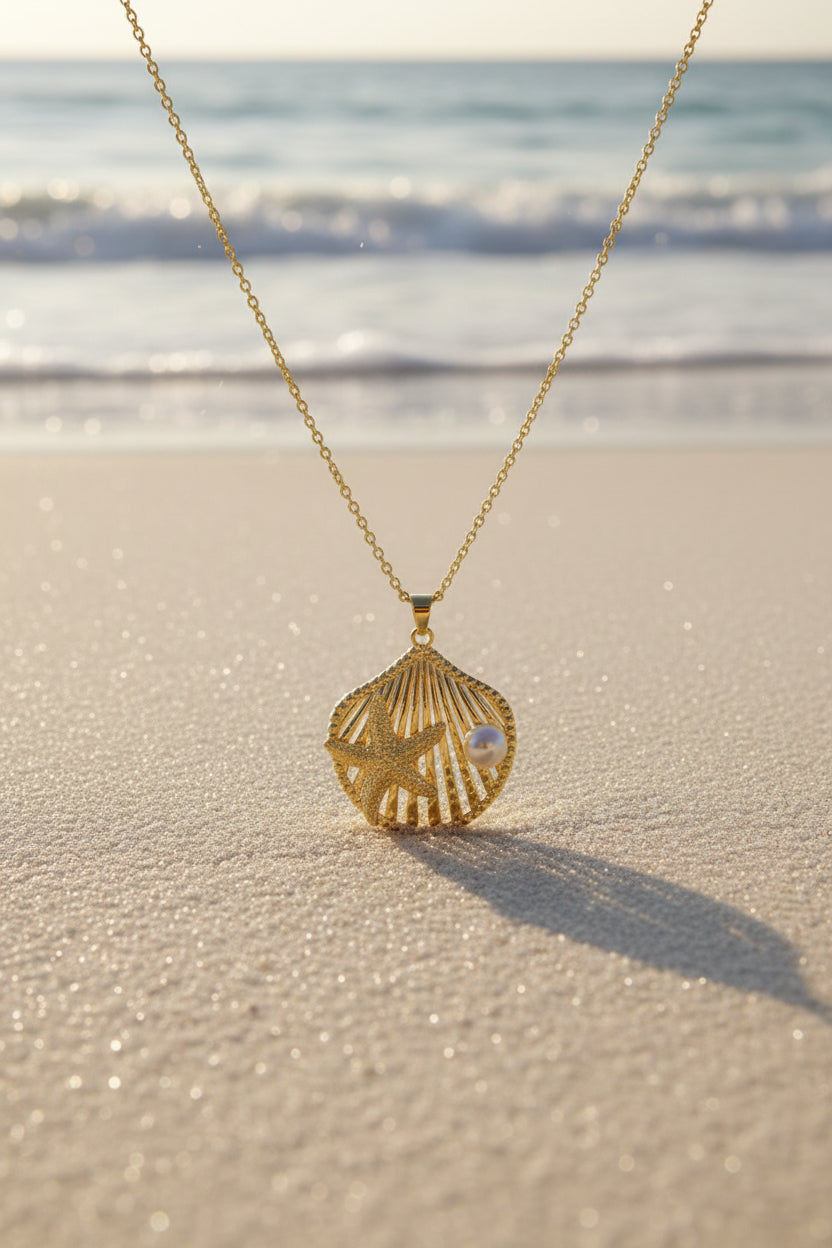 14K PEARL SEA SHELL PENDANT UM660058P879