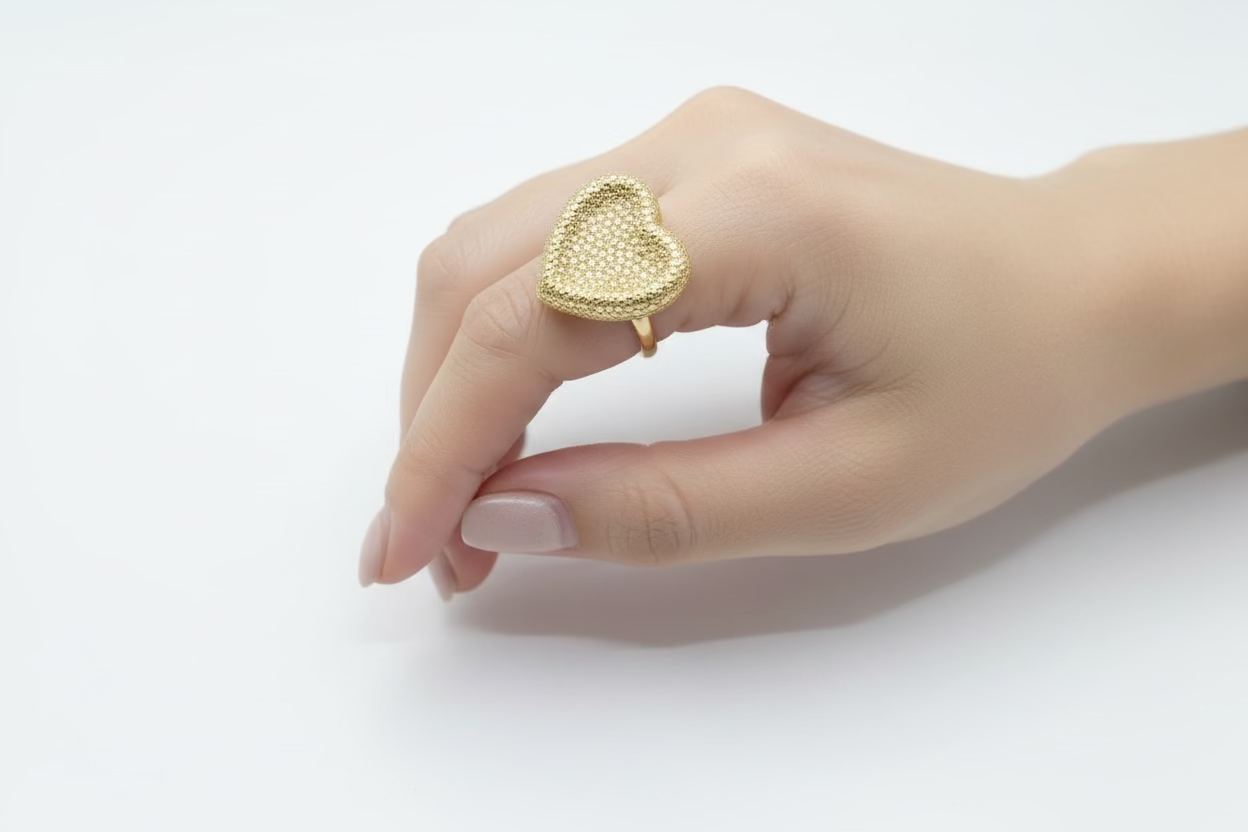 14K HEART RING RQ351