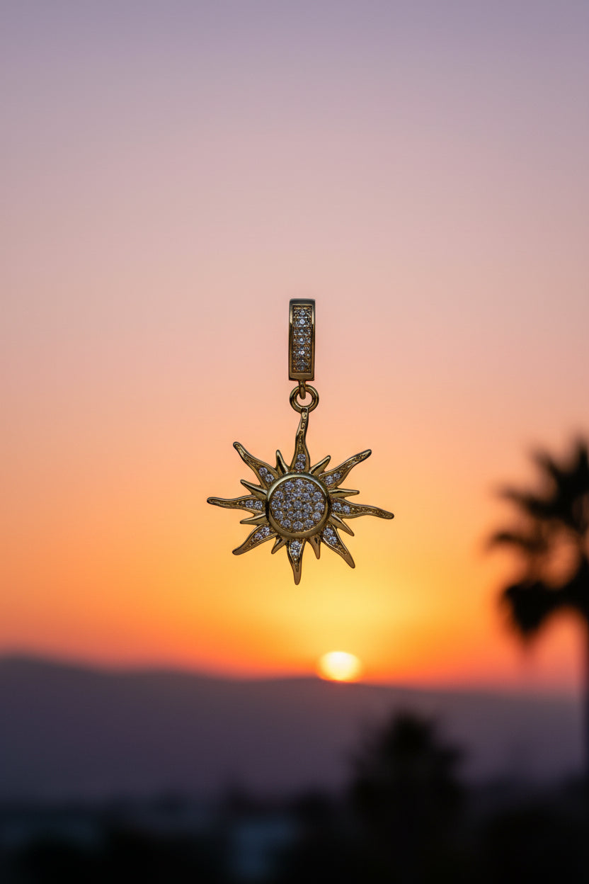 14K CLEAR SUN PENDANT