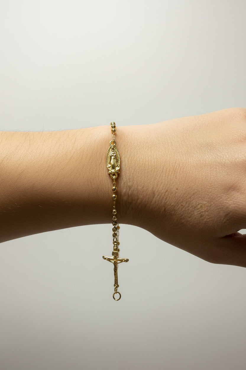 14K GUADALUPE VIRGIN ROSARY BRACELET CS-15740001