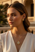 14K CLEAR SUNBURST 2-PC SET