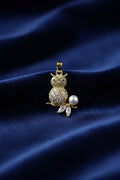 14K CLEA PEARL OWL PENDANT