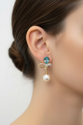 14K BOW PEARL DANGLE EARRING X001008309