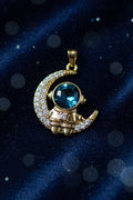 14K ASTRONAUT MOON PENDANT