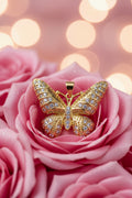 14K CLEAR BUTTERFLY PENDANT