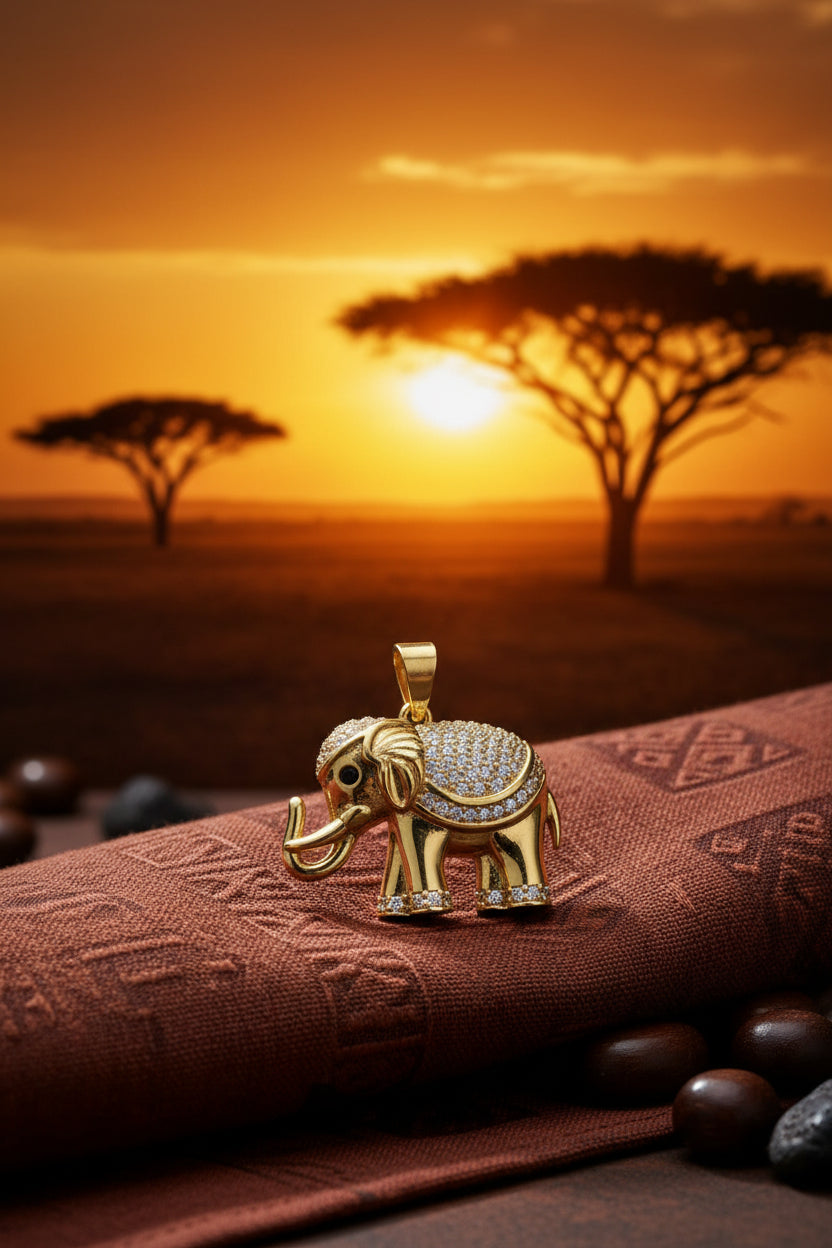 14K CLEAR ELEPHANT PENDANT KY1421B