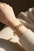 14K CLEAR CLOVER FLOWER BRACELET