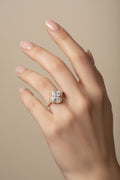 14K CLEAR CRYSTAL CLOVER INSP RING KY1326B