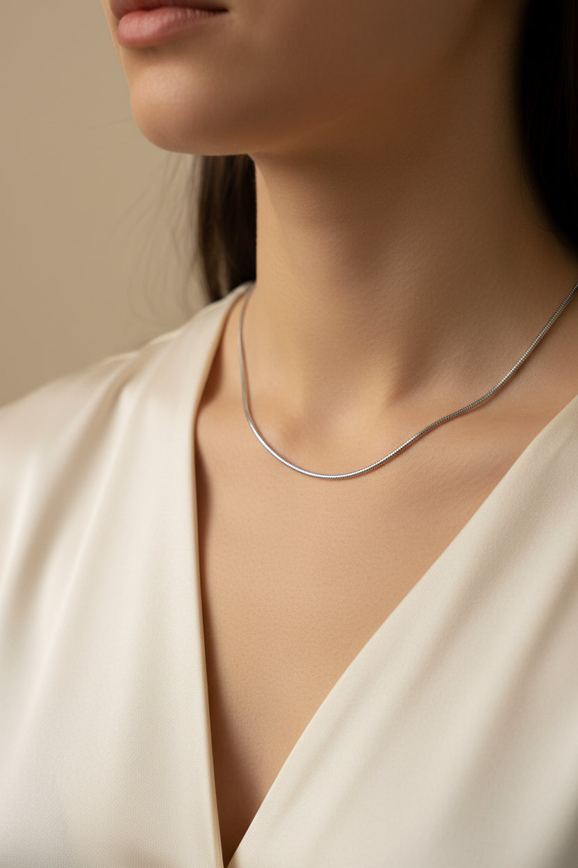 STS 18IN ROUND SNAKE CHAIN NECKLACE 45CM T001254657