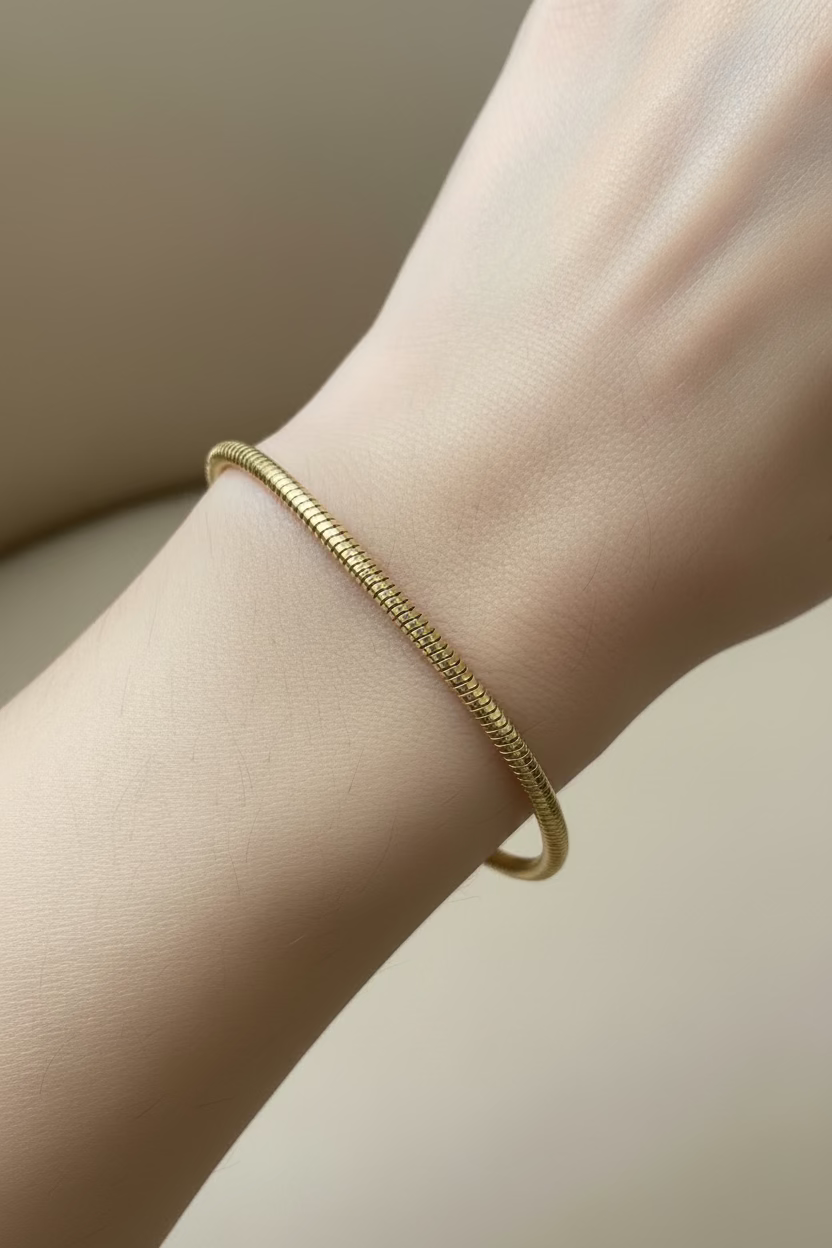 14K 7.5IN ROUND SNAKE BRACELET 2.5N-19CM