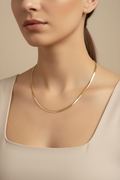 14K 2OIN FLAT ROUNDED SNAKE NECKLACE 4N-50CM LCC-27720010