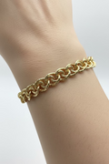 14K 7.5IN TEXTURED INTERLOCKING DOUBLE LINK BRACELET LCC-44290001