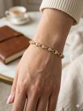 14K CLEAR TEARDROP TENNIS BRACELET